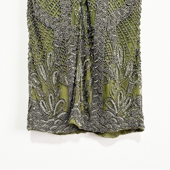 Theia Cocktail Fully Embellished Sequin Dress in Green Size 0 - Picture 12 of 16